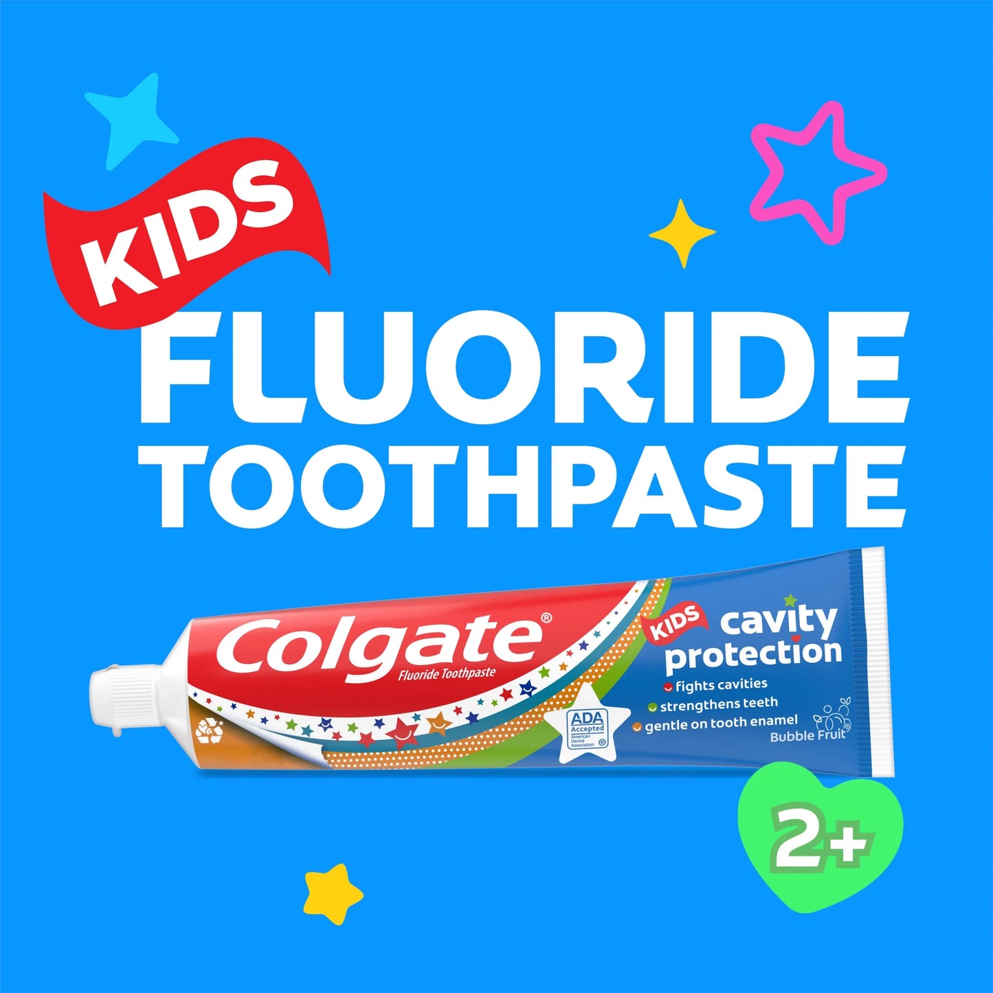 Kids Cavity Protection Toothpaste with Fluoride, Mild Bubble Fruit, 4.6 Oz, 2 Pack