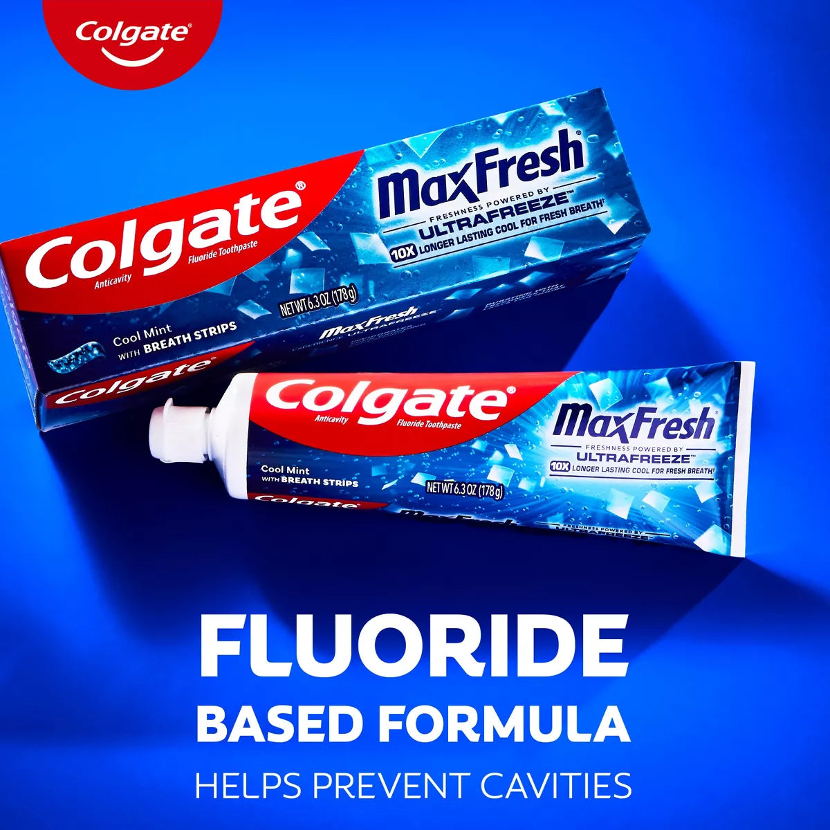 Colgate Maxfresh Travel Toothpaste - Cool Mint - 1.9Oz: Paste, Sodium Fluoride, Mint Flavor