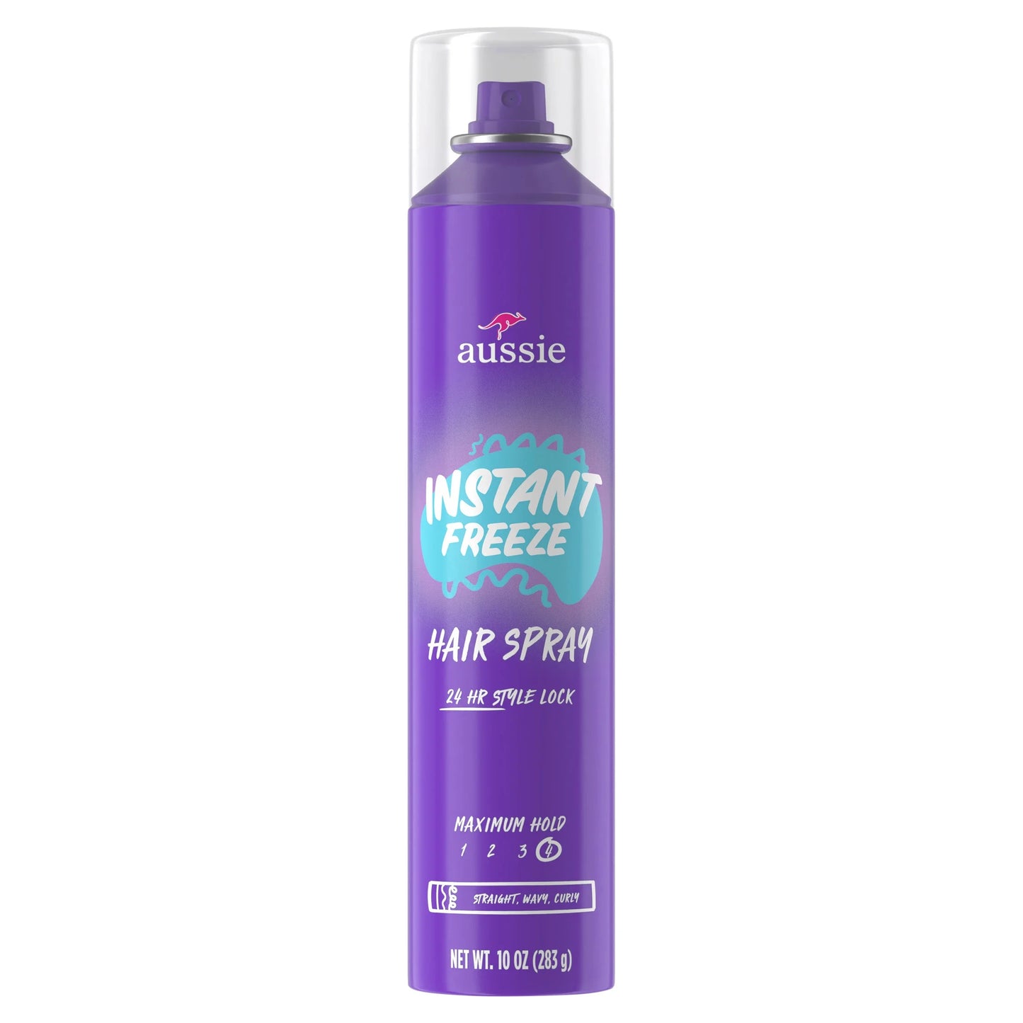 Instant Freeze Hair Spray for Curly Hair, Straight Hair, and Wavy Hair, 10 Oz