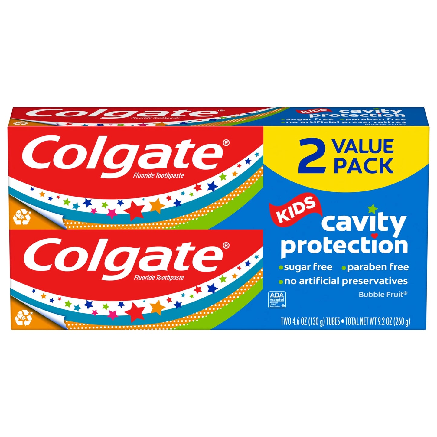 Kids Cavity Protection Toothpaste with Fluoride, Mild Bubble Fruit, 4.6 Oz, 2 Pack