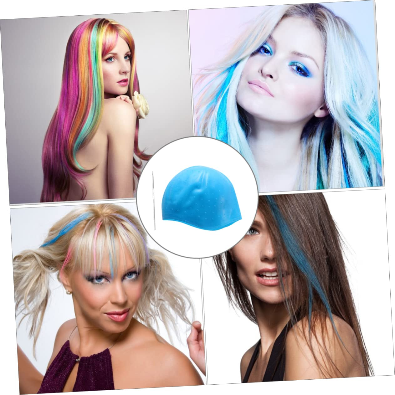 Silicone Hair Dyeing Cap Needle Professional Hair Highlighting Tool for Salon Use for Coloring Comfortable Fit