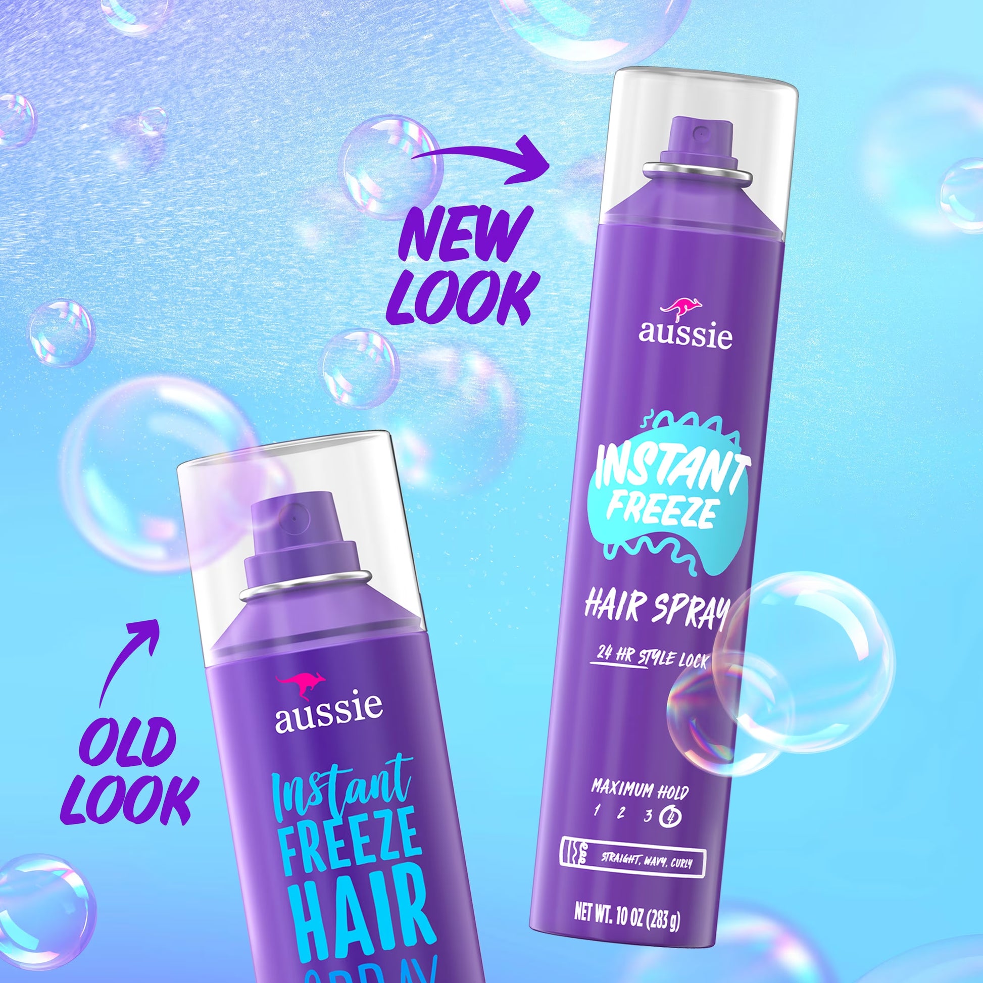 Instant Freeze Hair Spray for Curly Hair, Straight Hair, and Wavy Hair, 10 Oz