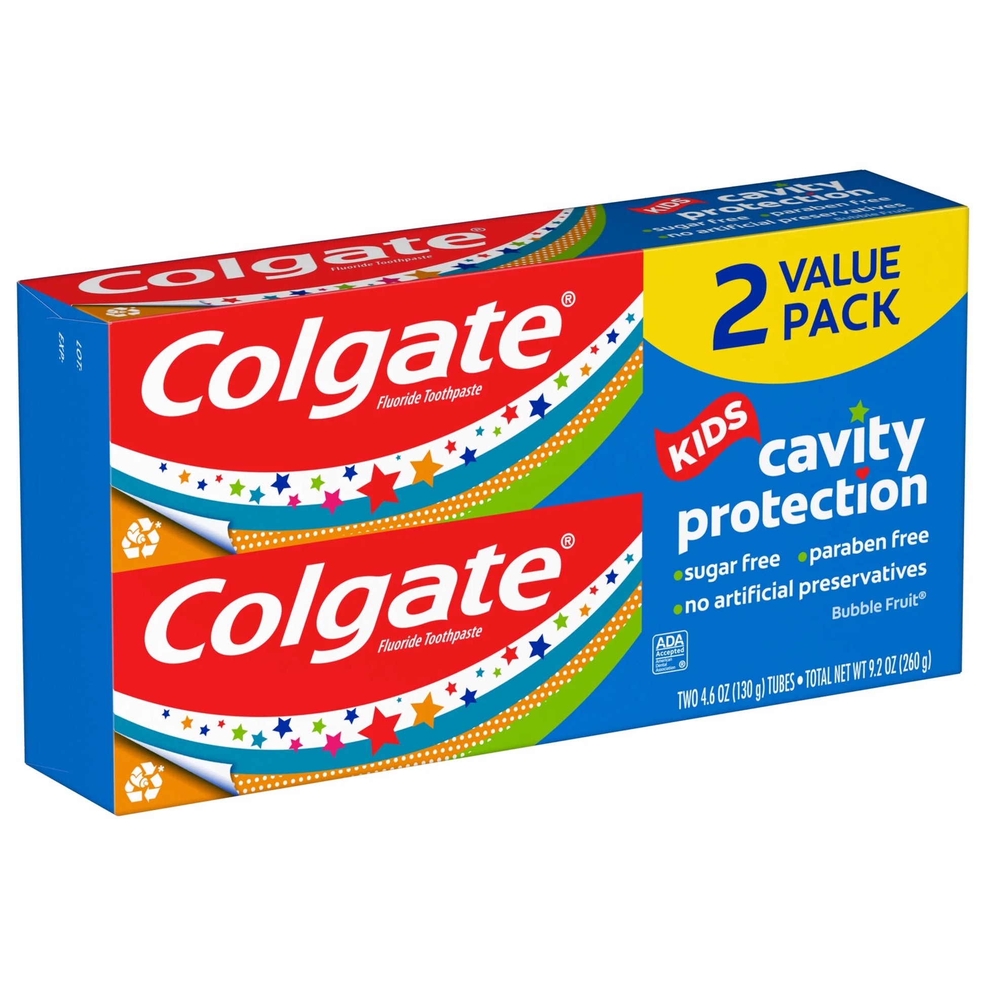 Kids Cavity Protection Toothpaste with Fluoride, Mild Bubble Fruit, 4.6 Oz, 2 Pack