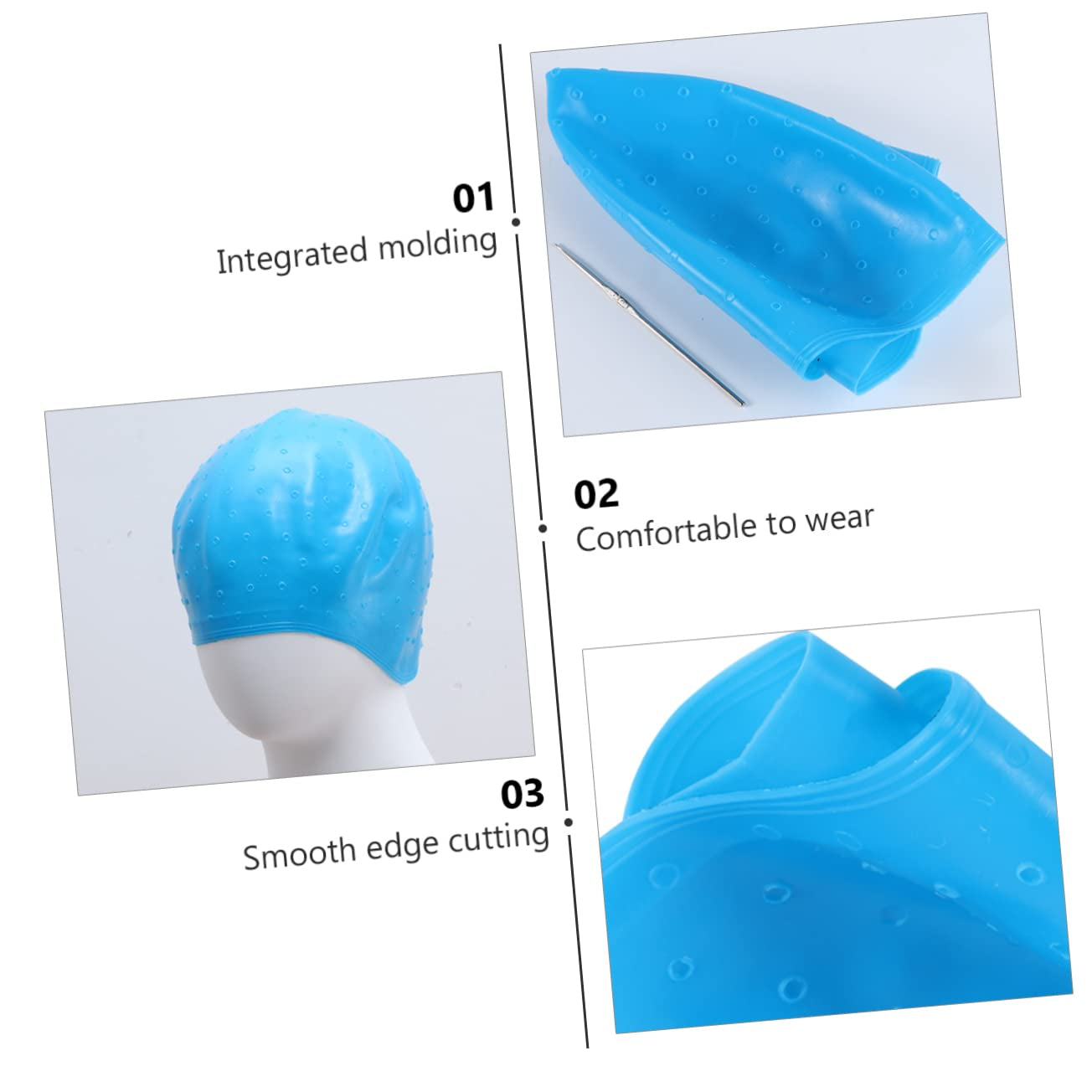 Silicone Hair Dyeing Cap Needle Professional Hair Highlighting Tool for Salon Use for Coloring Comfortable Fit
