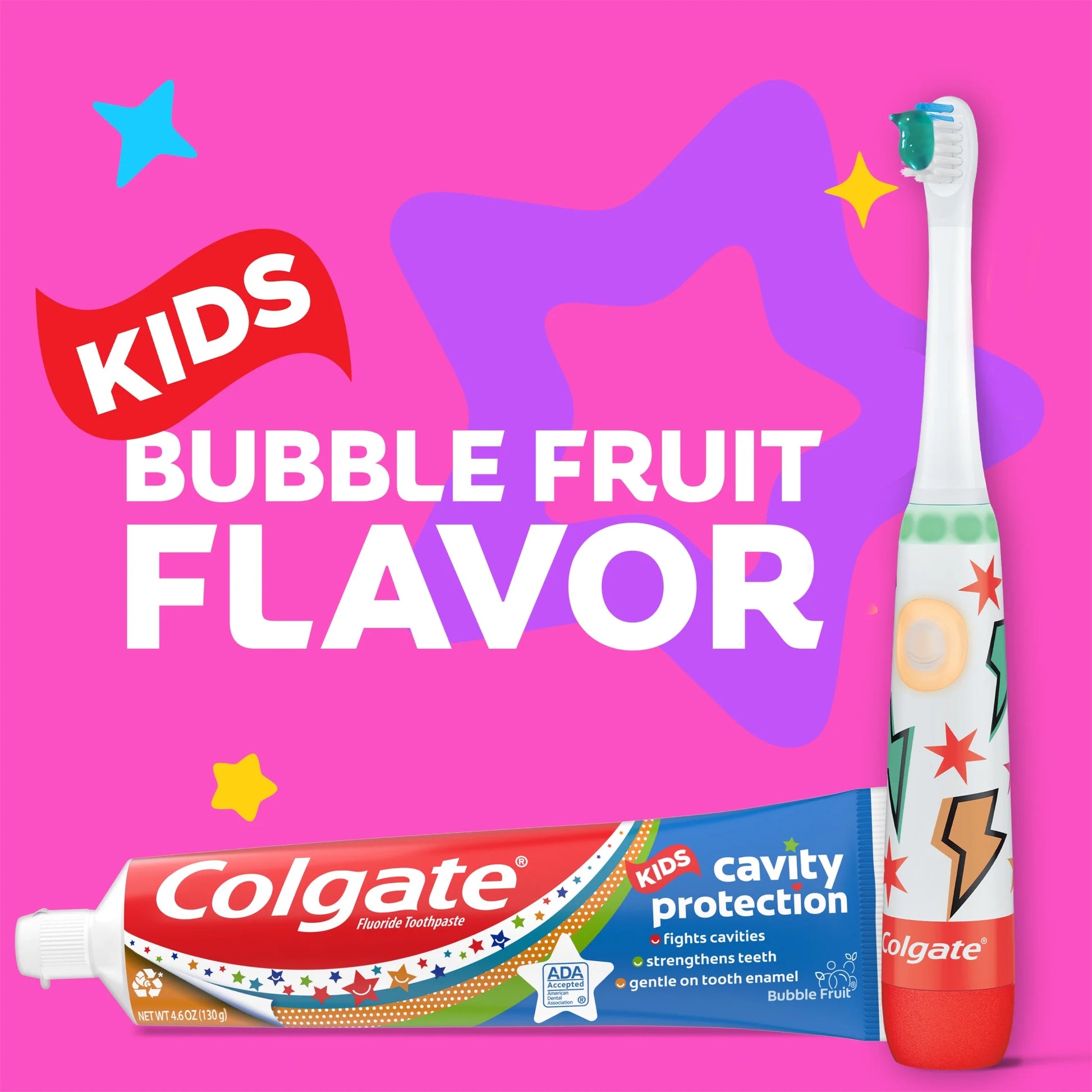 Kids Cavity Protection Toothpaste with Fluoride, Mild Bubble Fruit, 4.6 Oz, 2 Pack